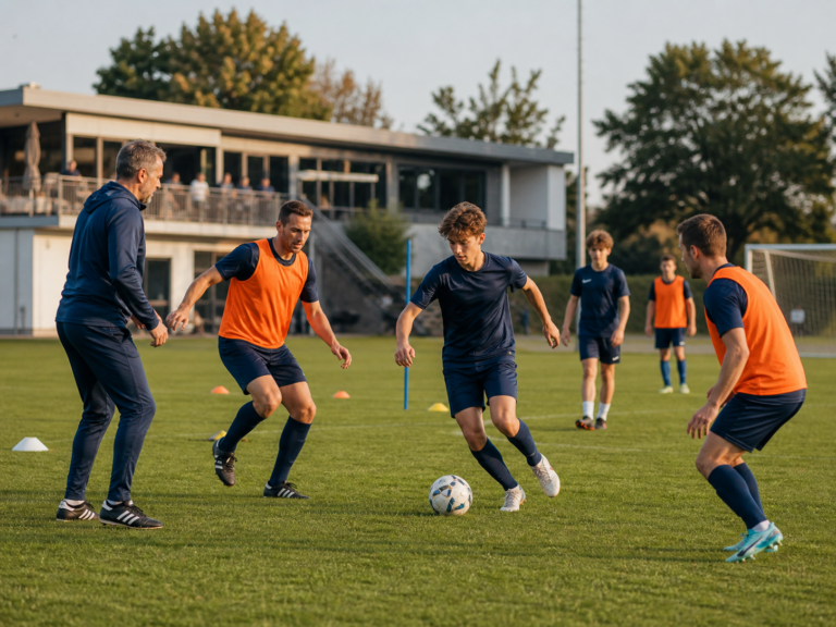 Fussballtraining auf dem Vereinsplatz